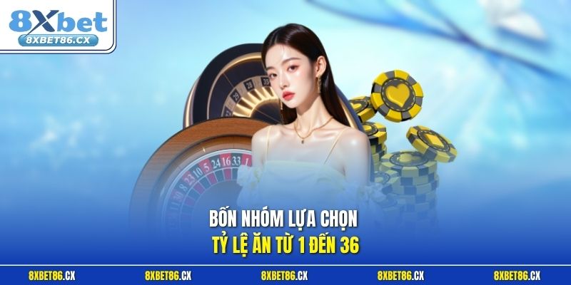 Bốn nhóm lựa chọn tỷ lệ ăn từ 1 đến 36